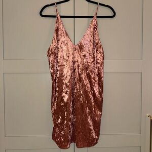 Elegant Velvet Pink Dress